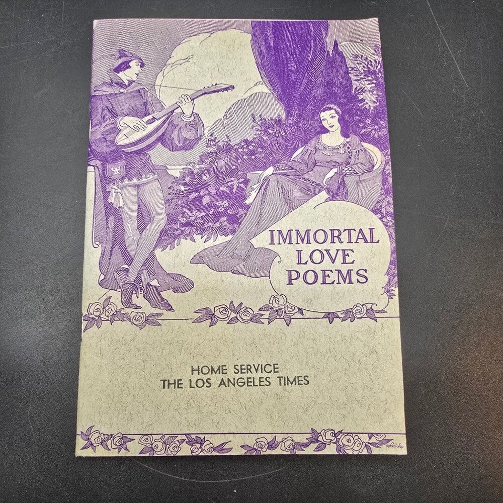 Immortal Love Poems Booklet 1939 Home Service Los Angeles Times Vintage CM2221